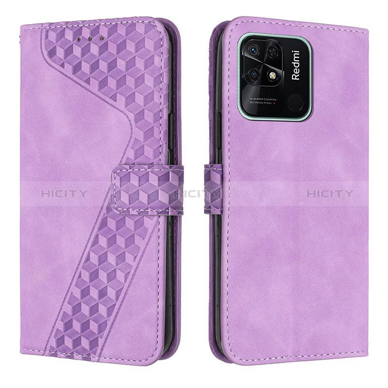 Coque Portefeuille Livre Cuir Etui Clapet H04X pour Xiaomi Redmi 10 India Violet Plus