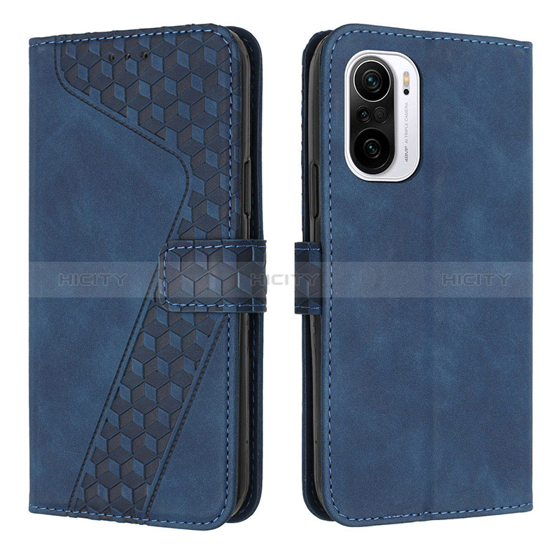 Coque Portefeuille Livre Cuir Etui Clapet H04X pour Xiaomi Redmi K40 5G Bleu Plus