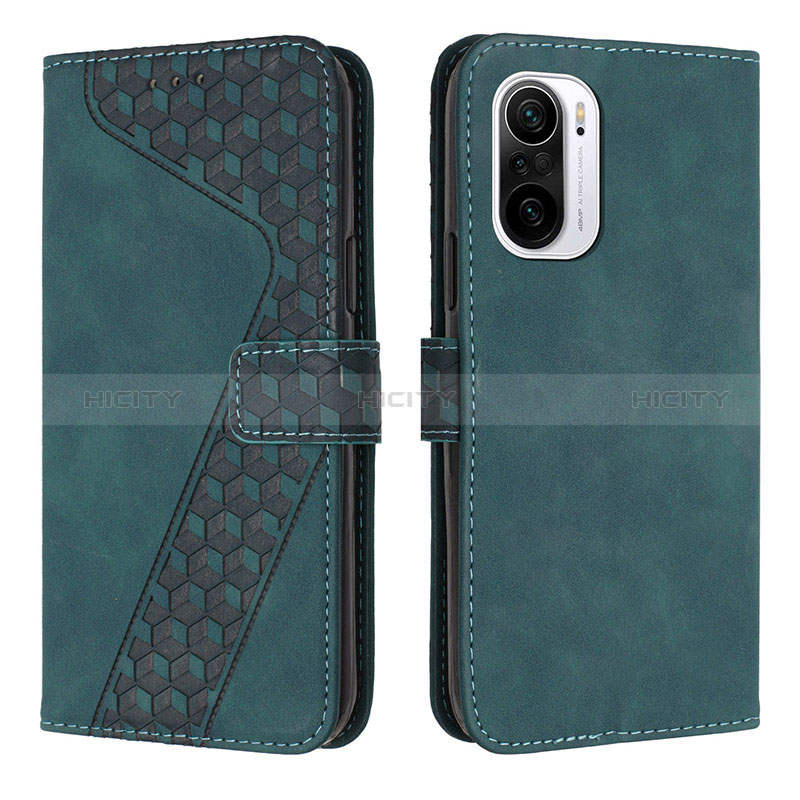 Coque Portefeuille Livre Cuir Etui Clapet H04X pour Xiaomi Redmi K40 5G Vert Plus