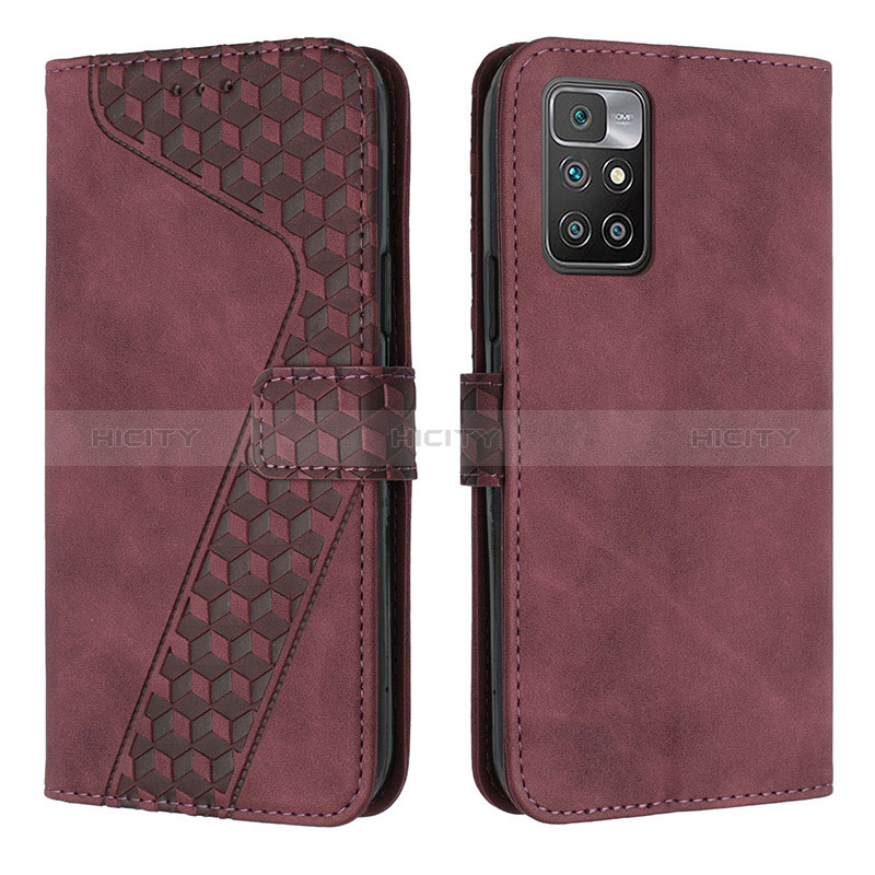 Coque Portefeuille Livre Cuir Etui Clapet H04X pour Xiaomi Redmi Note 11 4G (2021) Vin Rouge Plus