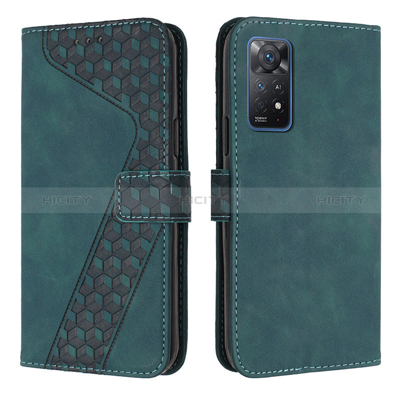 Coque Portefeuille Livre Cuir Etui Clapet H04X pour Xiaomi Redmi Note 11 Pro 4G Vert Plus