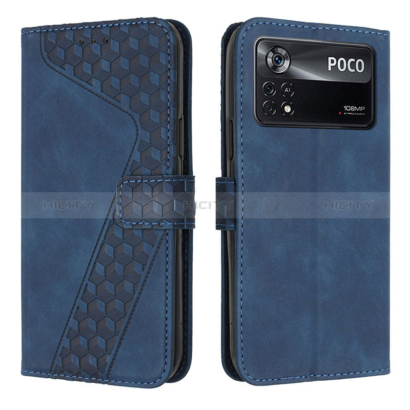 Coque Portefeuille Livre Cuir Etui Clapet H04X pour Xiaomi Redmi Note 11E Pro 5G Bleu Plus