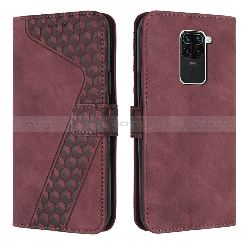 Coque Portefeuille Livre Cuir Etui Clapet H04X pour Xiaomi Redmi Note 9 Vin Rouge Plus