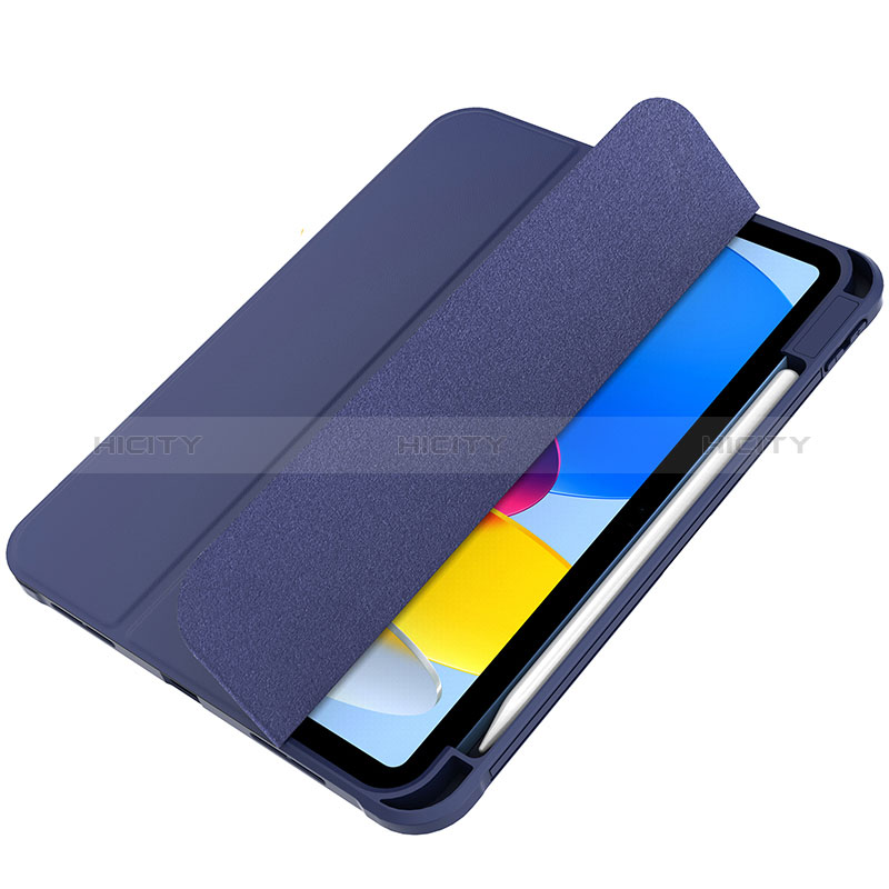 Coque Portefeuille Livre Cuir Etui Clapet H05 pour Apple iPad 10.9 (2022) Bleu Plus