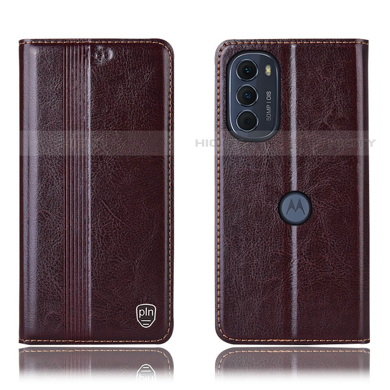 Coque Portefeuille Livre Cuir Etui Clapet H05P pour Motorola Moto Edge (2022) 5G Marron Plus