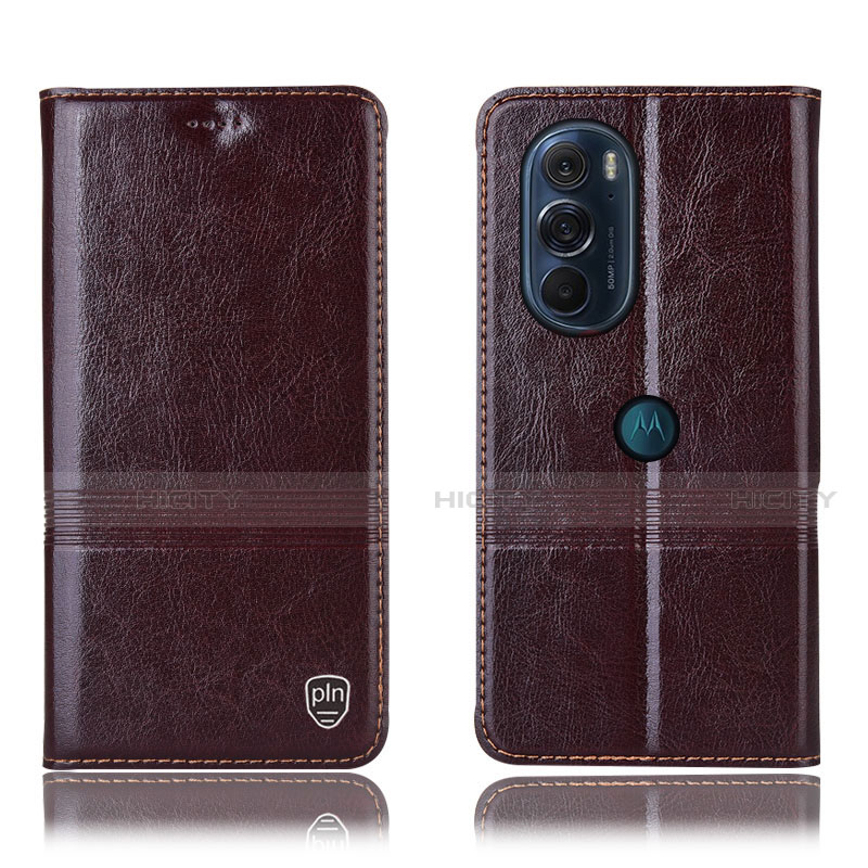 Coque Portefeuille Livre Cuir Etui Clapet H05P pour Motorola Moto Edge 30 Pro 5G Marron Plus