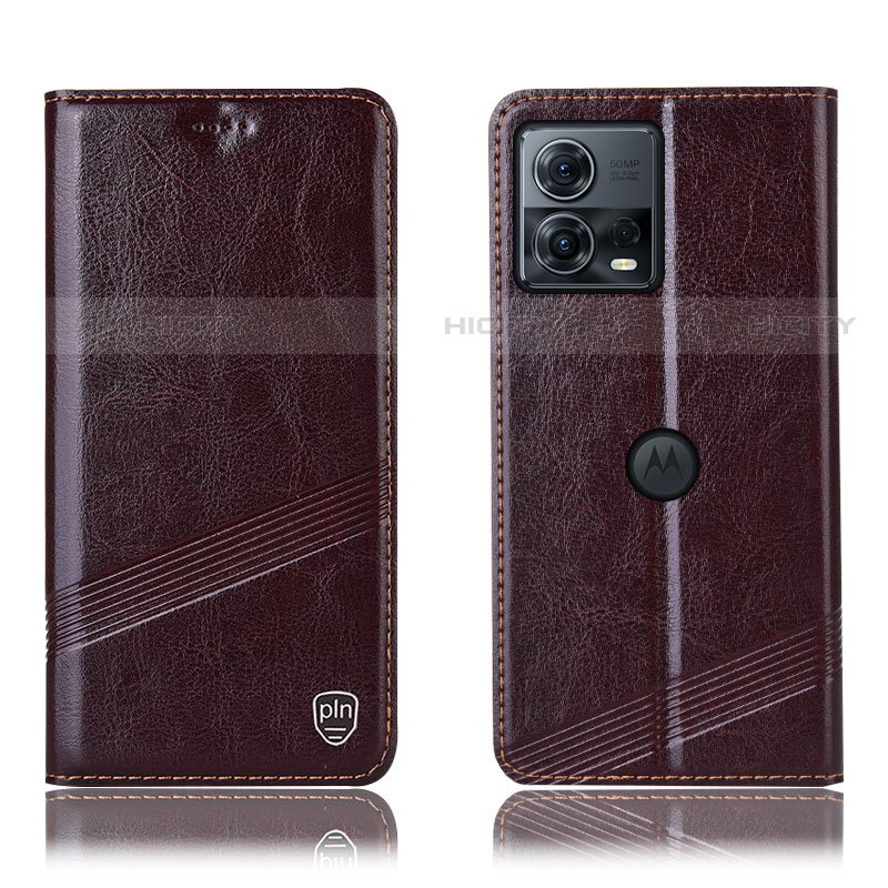 Coque Portefeuille Livre Cuir Etui Clapet H05P pour Motorola Moto Edge S30 Pro 5G Marron Plus