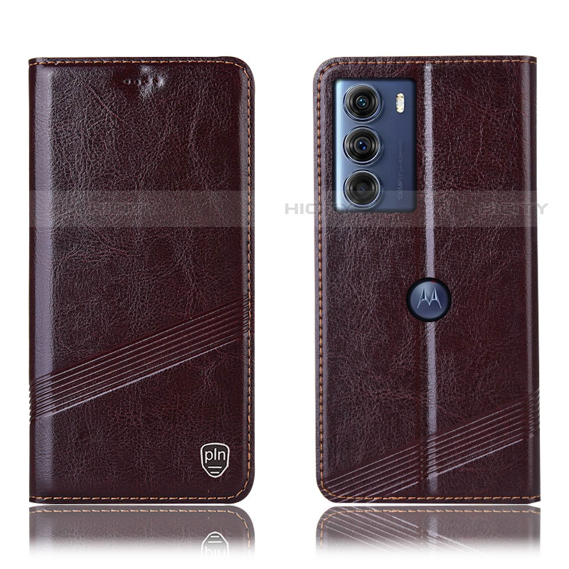 Coque Portefeuille Livre Cuir Etui Clapet H05P pour Motorola Moto G200 5G Marron Plus