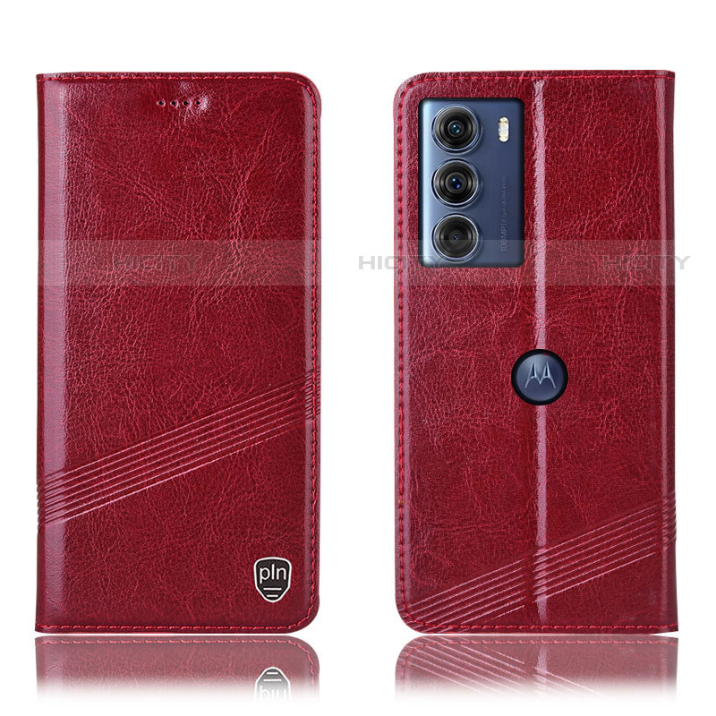 Coque Portefeuille Livre Cuir Etui Clapet H05P pour Motorola Moto G200 5G Rouge Plus