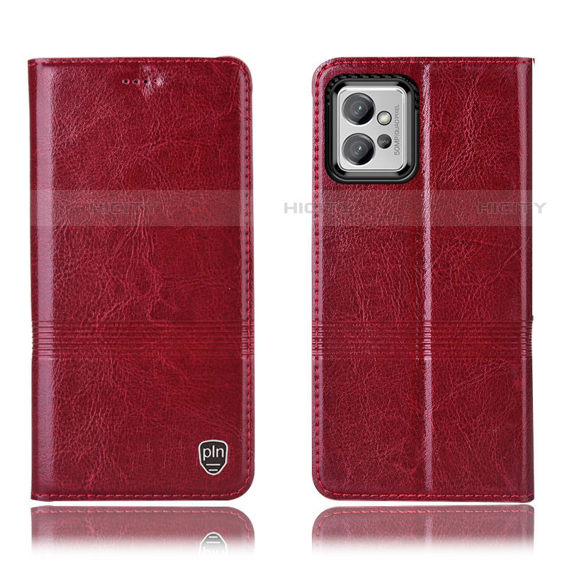 Coque Portefeuille Livre Cuir Etui Clapet H05P pour Motorola Moto G32 Rouge Plus