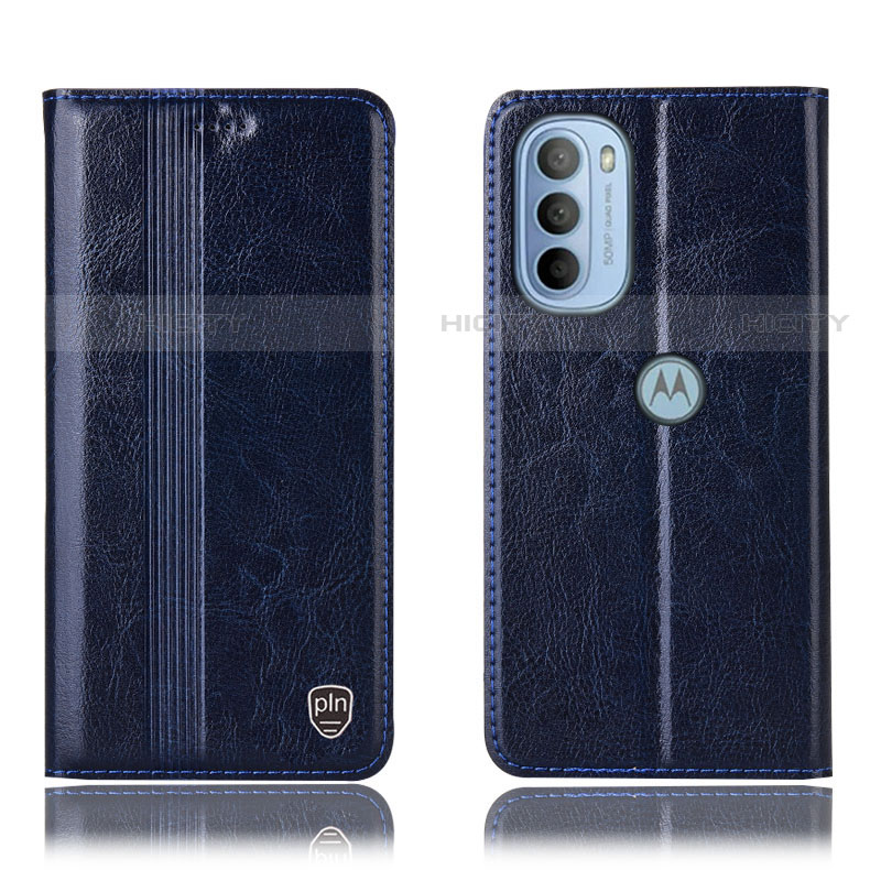 Coque Portefeuille Livre Cuir Etui Clapet H05P pour Motorola Moto G41 Bleu Plus