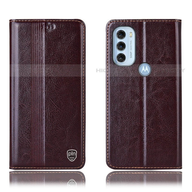 Coque Portefeuille Livre Cuir Etui Clapet H05P pour Motorola Moto G71 5G Marron Plus