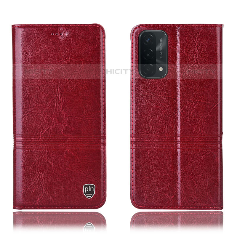 Coque Portefeuille Livre Cuir Etui Clapet H05P pour OnePlus Nord N200 5G Rouge Plus