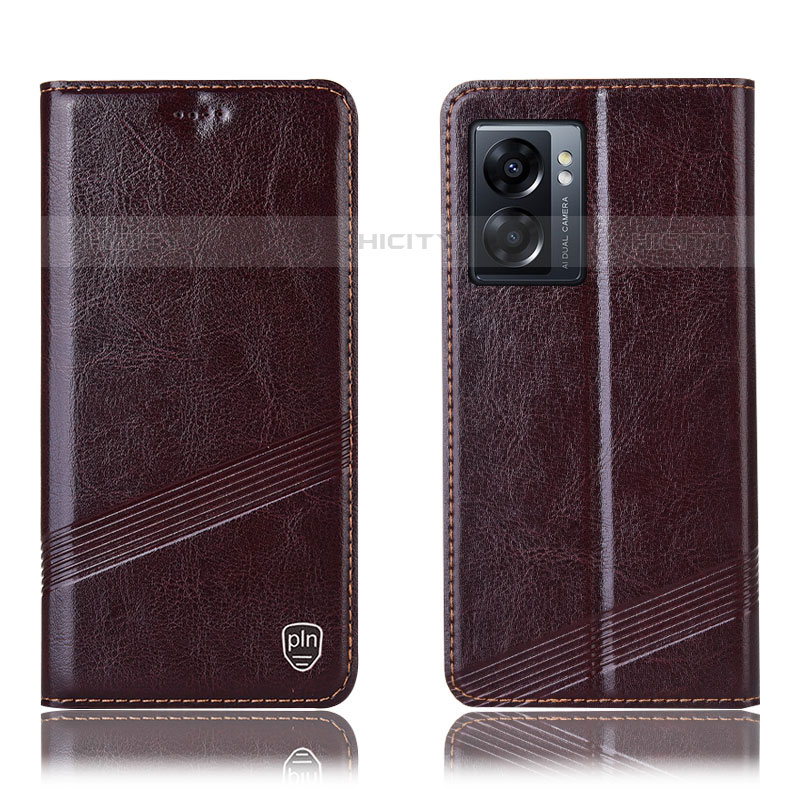 Coque Portefeuille Livre Cuir Etui Clapet H05P pour OnePlus Nord N300 5G Marron Plus