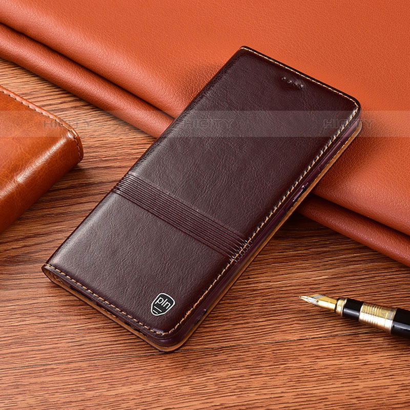 Coque Portefeuille Livre Cuir Etui Clapet H05P pour Oppo A54 4G Marron Plus