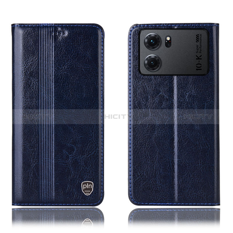 Coque Portefeuille Livre Cuir Etui Clapet H05P pour Oppo K10 5G Bleu Plus