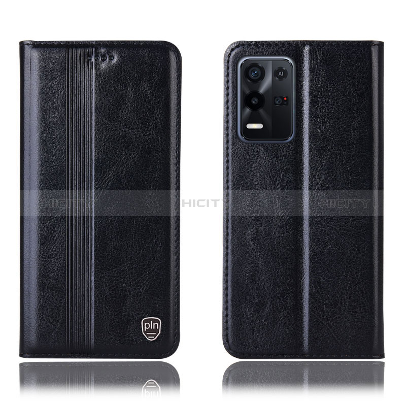 Coque Portefeuille Livre Cuir Etui Clapet H05P pour Oppo K9X 5G Noir Plus