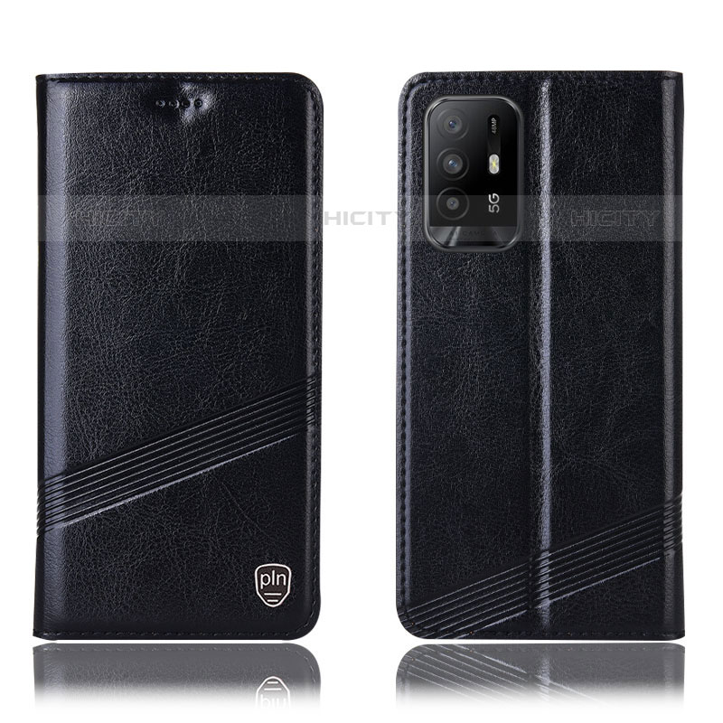 Coque Portefeuille Livre Cuir Etui Clapet H05P pour Oppo Reno5 Z 5G Noir Plus