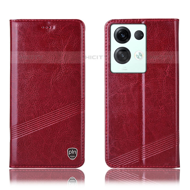 Coque Portefeuille Livre Cuir Etui Clapet H05P pour Oppo Reno8 Pro 5G Rouge Plus