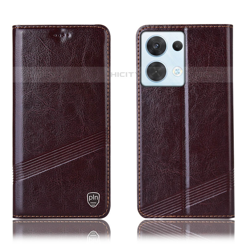 Coque Portefeuille Livre Cuir Etui Clapet H05P pour Oppo Reno9 Pro 5G Marron Plus