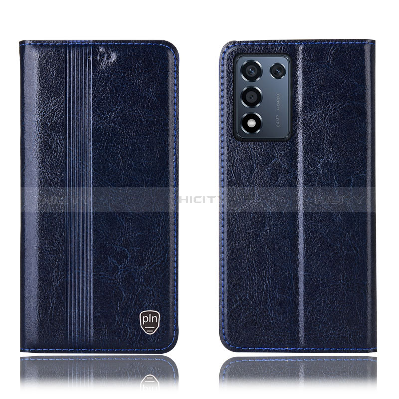 Coque Portefeuille Livre Cuir Etui Clapet H05P pour Realme 9 SE 5G Bleu Plus