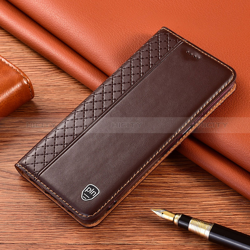 Coque Portefeuille Livre Cuir Etui Clapet H05P pour Samsung Galaxy S24 Ultra 5G Marron Plus