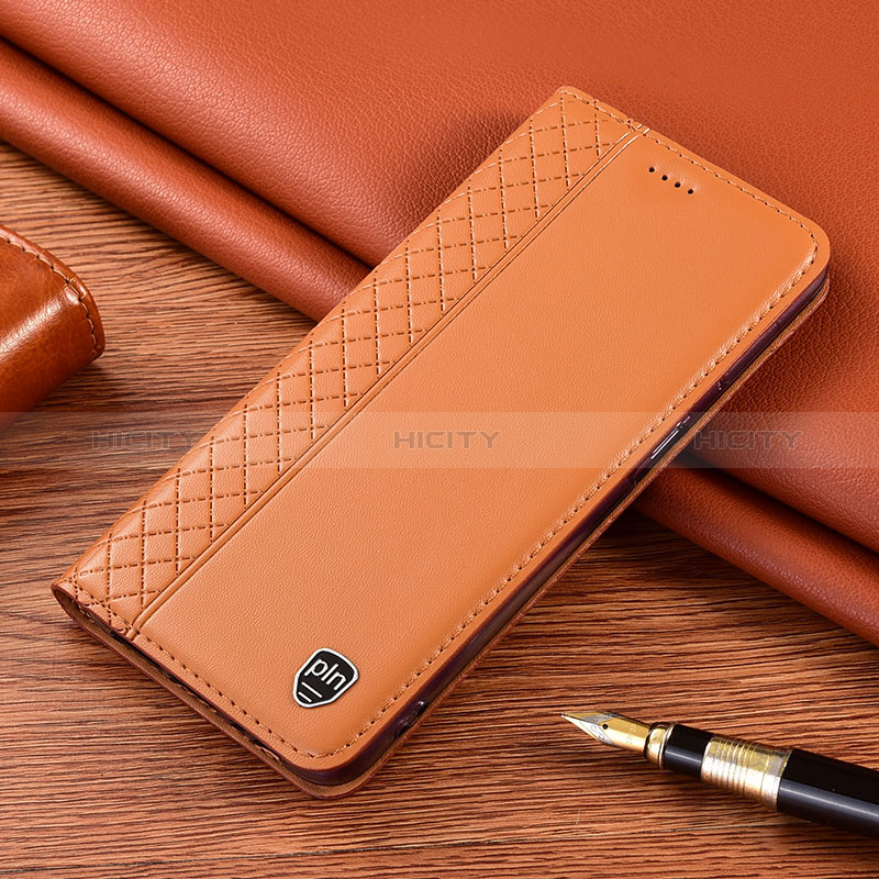 Coque Portefeuille Livre Cuir Etui Clapet H05P pour Samsung Galaxy S25 Ultra 5G Orange Plus