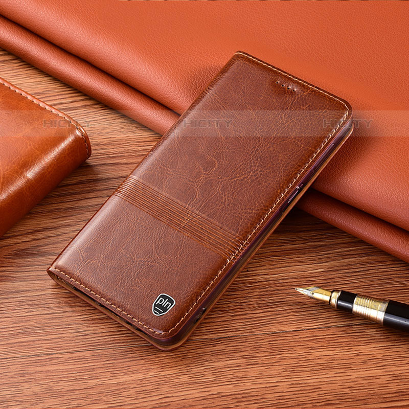 Coque Portefeuille Livre Cuir Etui Clapet H05P pour Vivo Y74s 5G Brun Clair Plus