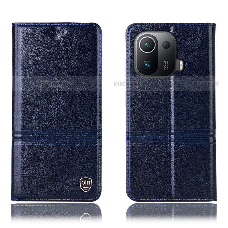 Coque Portefeuille Livre Cuir Etui Clapet H05P pour Xiaomi Mi 11 Pro 5G Bleu Plus