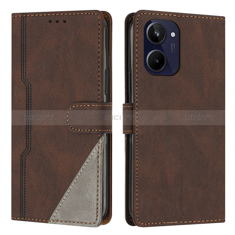 Coque Portefeuille Livre Cuir Etui Clapet H05X pour Realme 10 4G Marron Plus