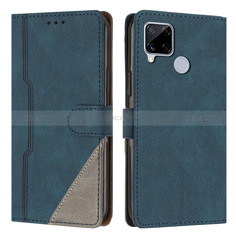 Coque Portefeuille Livre Cuir Etui Clapet H05X pour Realme 7i RMX2193 Bleu Plus