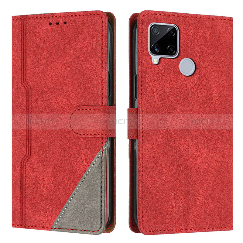 Coque Portefeuille Livre Cuir Etui Clapet H05X pour Realme 7i RMX2193 Rouge Plus