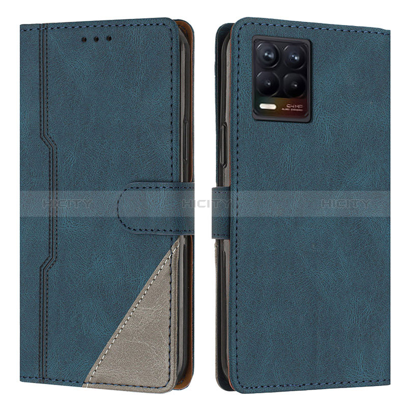 Coque Portefeuille Livre Cuir Etui Clapet H05X pour Realme 8 Pro Bleu Plus