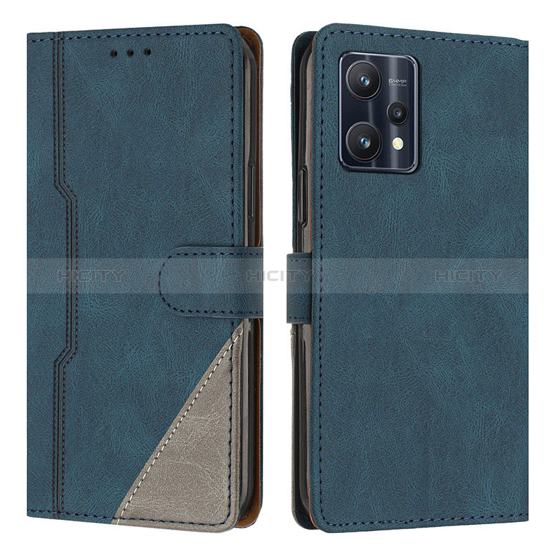 Coque Portefeuille Livre Cuir Etui Clapet H05X pour Realme 9 4G Bleu Plus