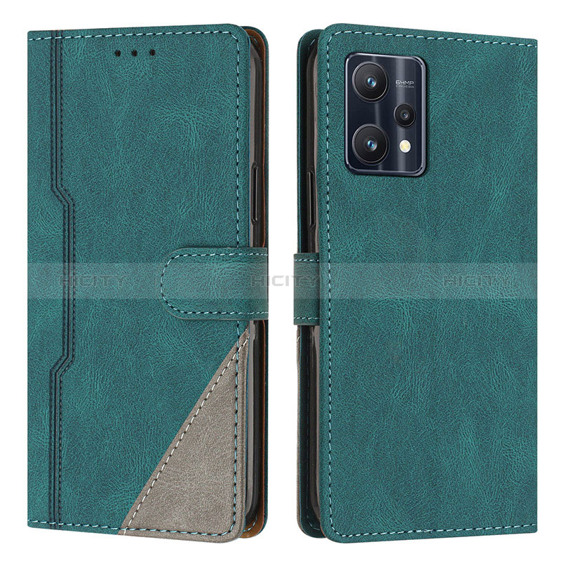 Coque Portefeuille Livre Cuir Etui Clapet H05X pour Realme 9 5G Vert Plus