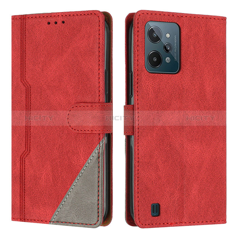 Coque Portefeuille Livre Cuir Etui Clapet H05X pour Realme C31 Rouge Plus