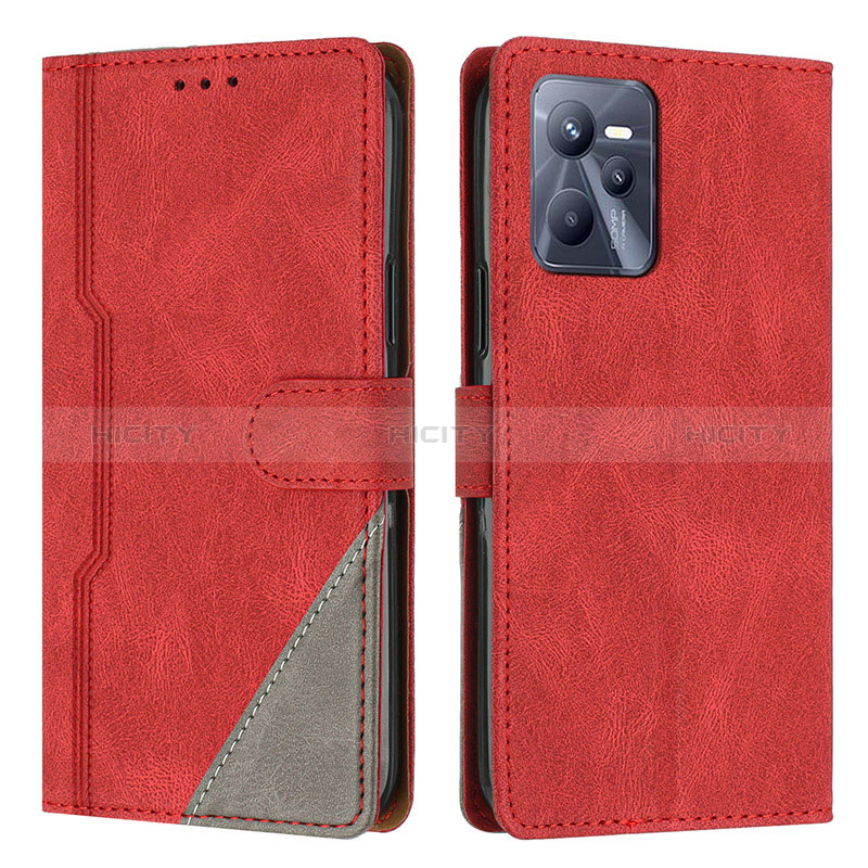 Coque Portefeuille Livre Cuir Etui Clapet H05X pour Realme C35 Rouge Plus