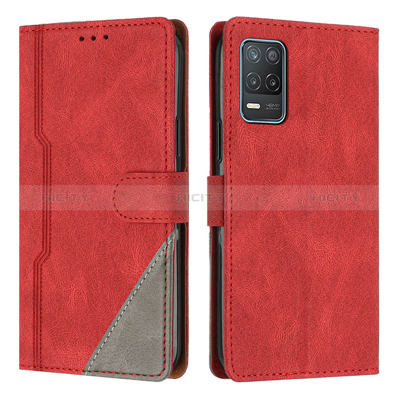 Coque Portefeuille Livre Cuir Etui Clapet H05X pour Realme Q3i 5G Rouge Plus