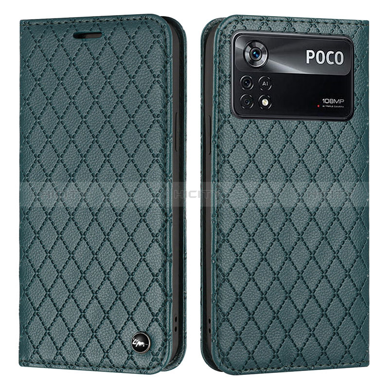 Coque Portefeuille Livre Cuir Etui Clapet H05X pour Xiaomi Poco X4 Pro 5G Vert Plus