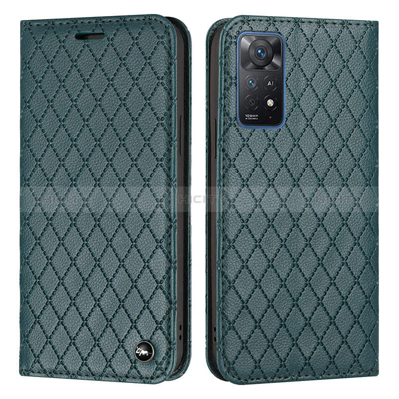 Coque Portefeuille Livre Cuir Etui Clapet H05X pour Xiaomi Redmi Note 11 Pro 4G Vert Plus