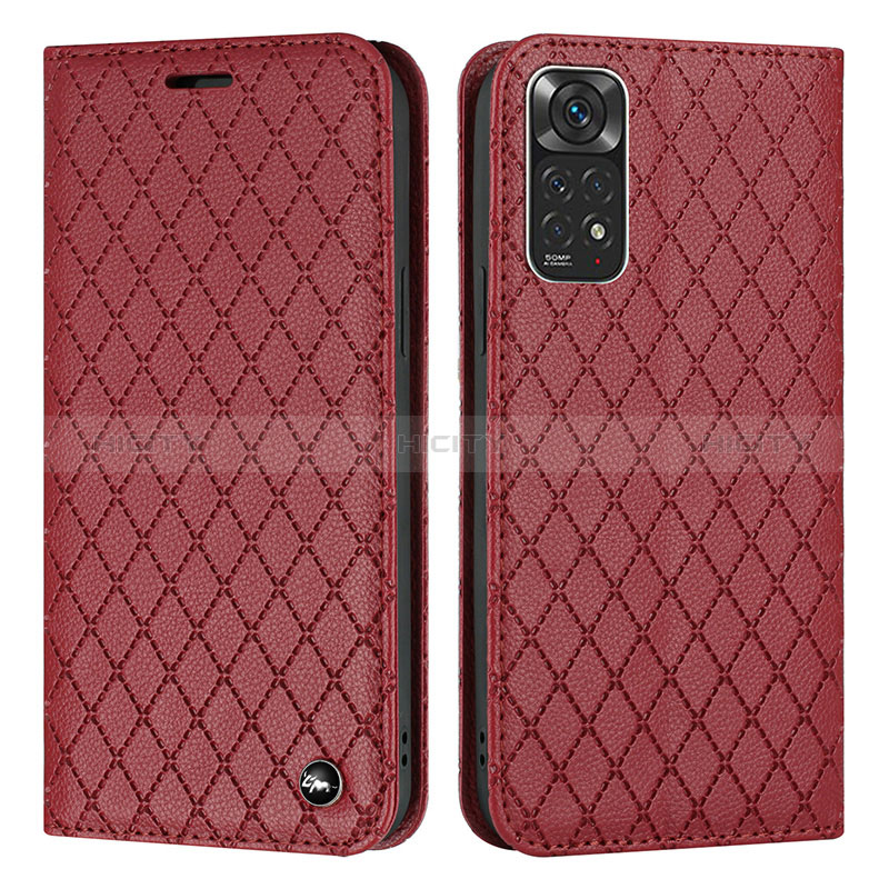 Coque Portefeuille Livre Cuir Etui Clapet H05X pour Xiaomi Redmi Note 11S 4G Rouge Plus