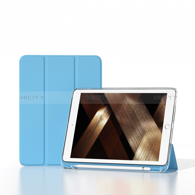 Coque Portefeuille Livre Cuir Etui Clapet H06 pour Apple iPad 10.2 (2021) Bleu Clair Plus