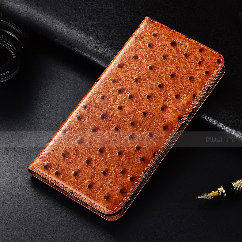 Coque Portefeuille Livre Cuir Etui Clapet H06 pour Apple iPhone 13 Orange Plus