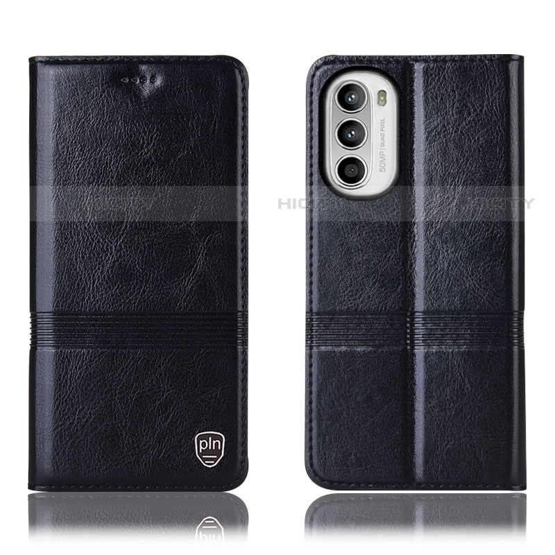 Coque Portefeuille Livre Cuir Etui Clapet H06P pour Motorola Moto Edge (2022) 5G Noir Plus