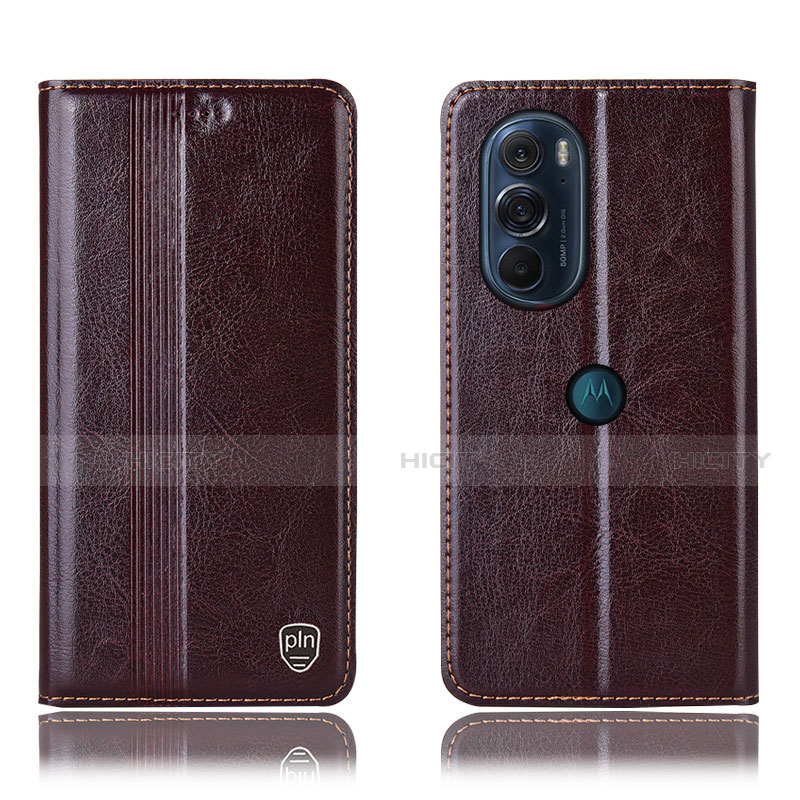 Coque Portefeuille Livre Cuir Etui Clapet H06P pour Motorola Moto Edge 30 Pro 5G Marron Plus