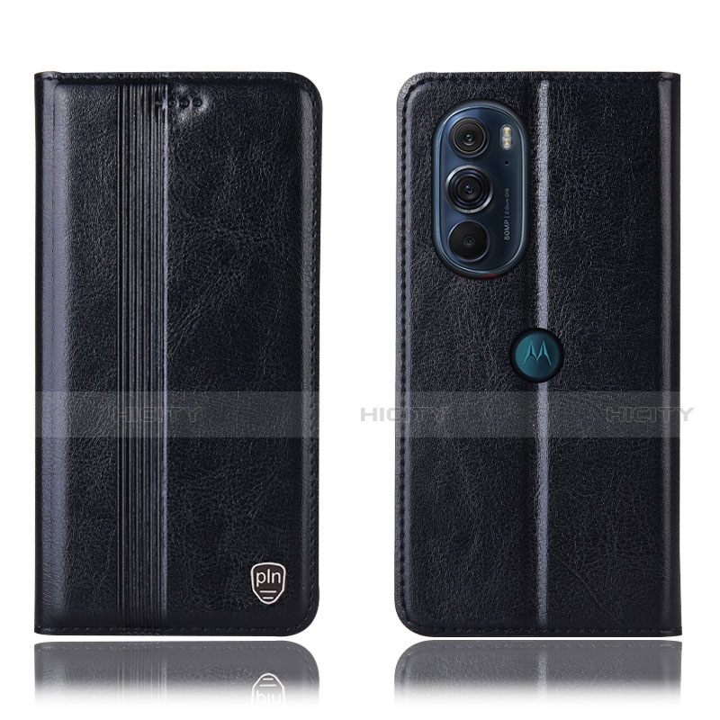 Coque Portefeuille Livre Cuir Etui Clapet H06P pour Motorola Moto Edge 30 Pro 5G Noir Plus