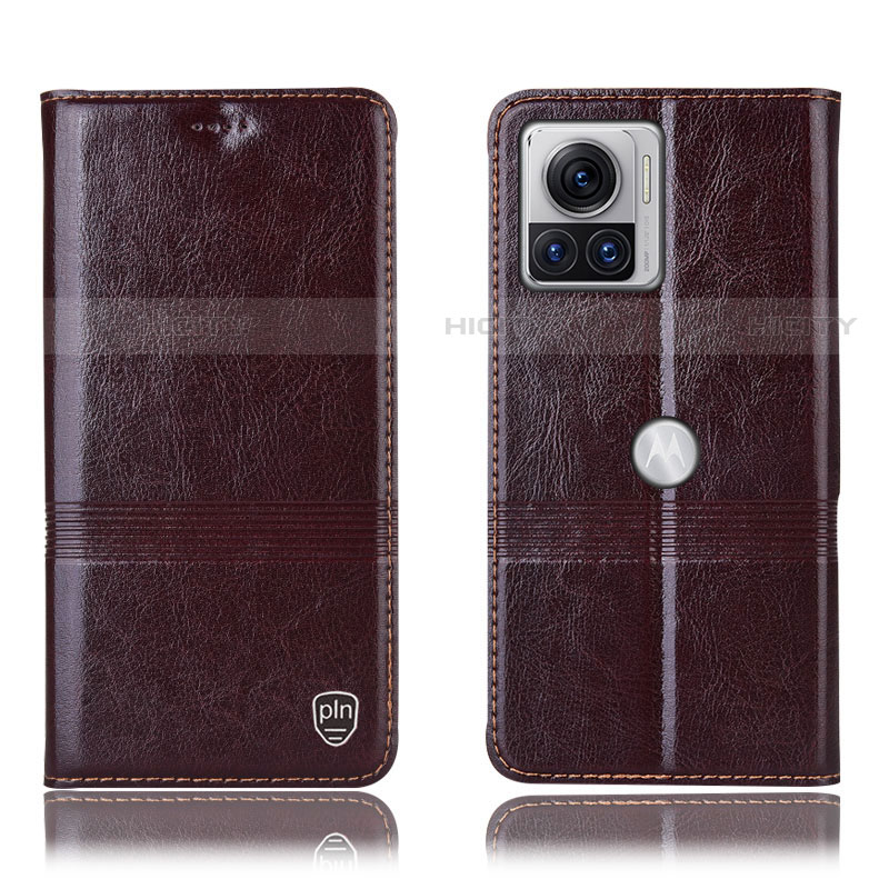 Coque Portefeuille Livre Cuir Etui Clapet H06P pour Motorola Moto Edge 30 Ultra 5G Marron Plus