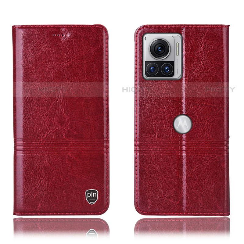 Coque Portefeuille Livre Cuir Etui Clapet H06P pour Motorola Moto Edge 30 Ultra 5G Rouge Plus