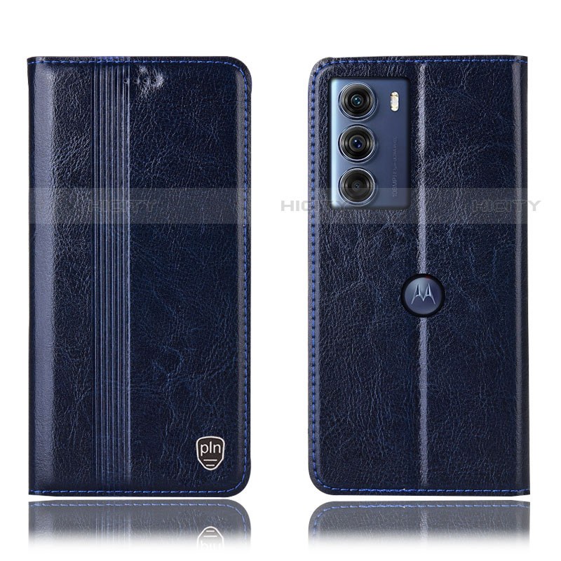 Coque Portefeuille Livre Cuir Etui Clapet H06P pour Motorola Moto Edge S30 5G Bleu Plus