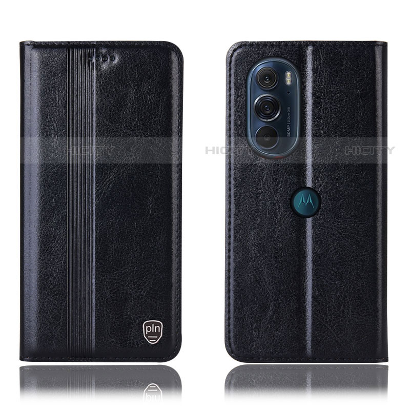 Coque Portefeuille Livre Cuir Etui Clapet H06P pour Motorola Moto Edge X30 5G Noir Plus